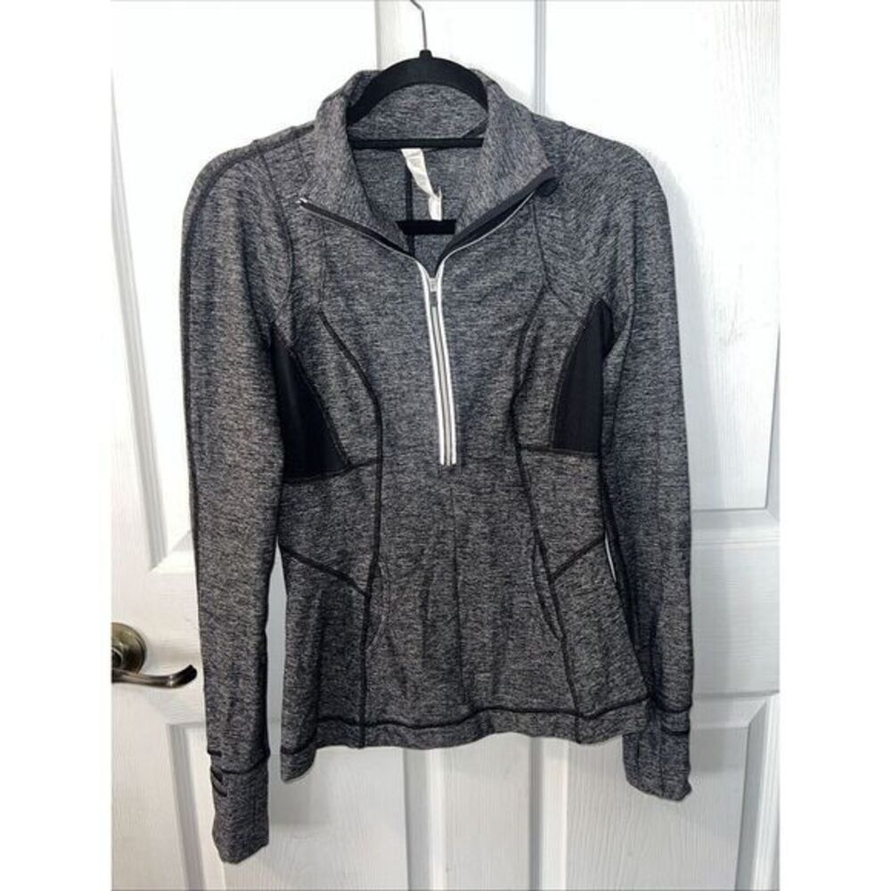 Lululemon Sweater Womens 6‎ Gray Activewear 1/2 Zip Pullover Casual Athleisure